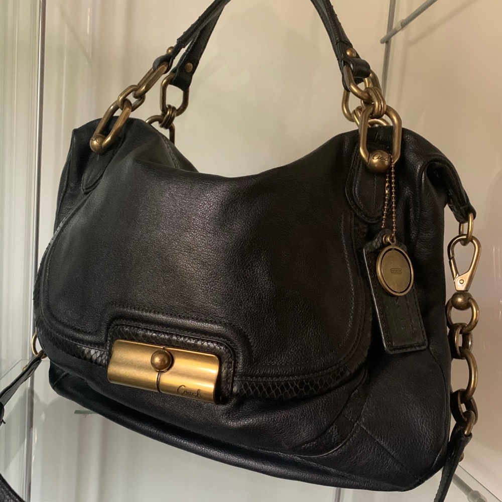 COACH Kristin Black Leather Satchel